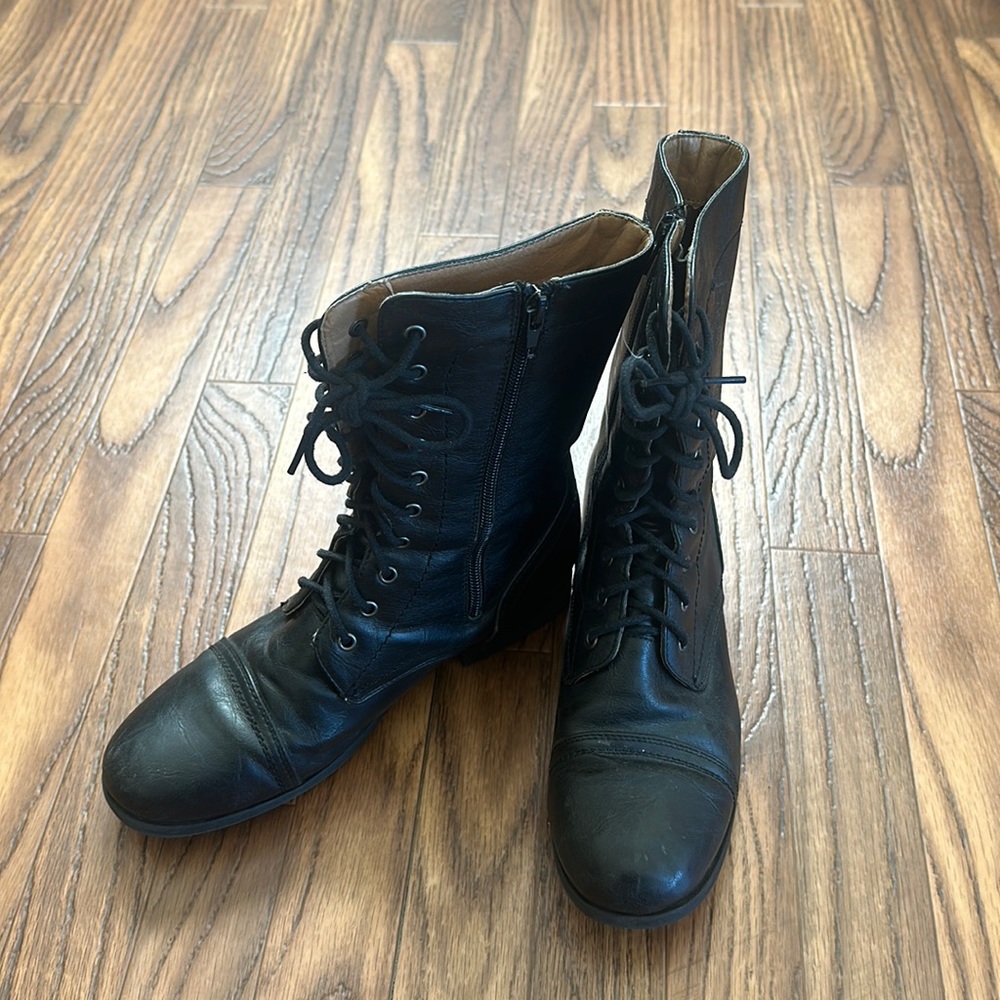 Black Lace-up Boots